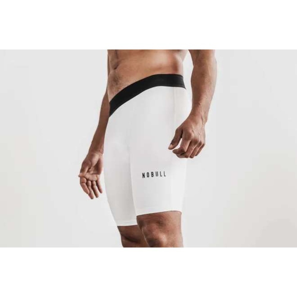 NOBULL 9" Compression Shorts White Large New With Tags
